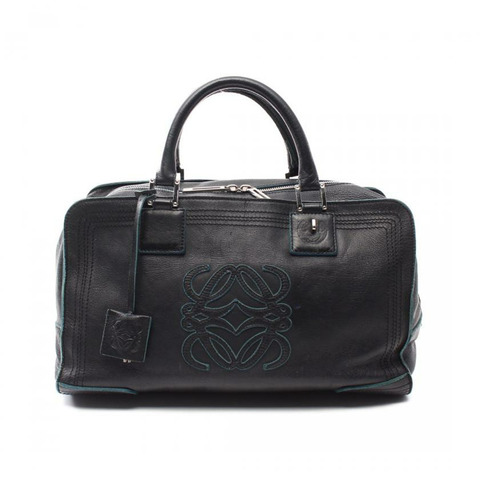 【日本直送】 中古LOEWE[BC]Amazona36 雙層 真皮手提包 黑色
