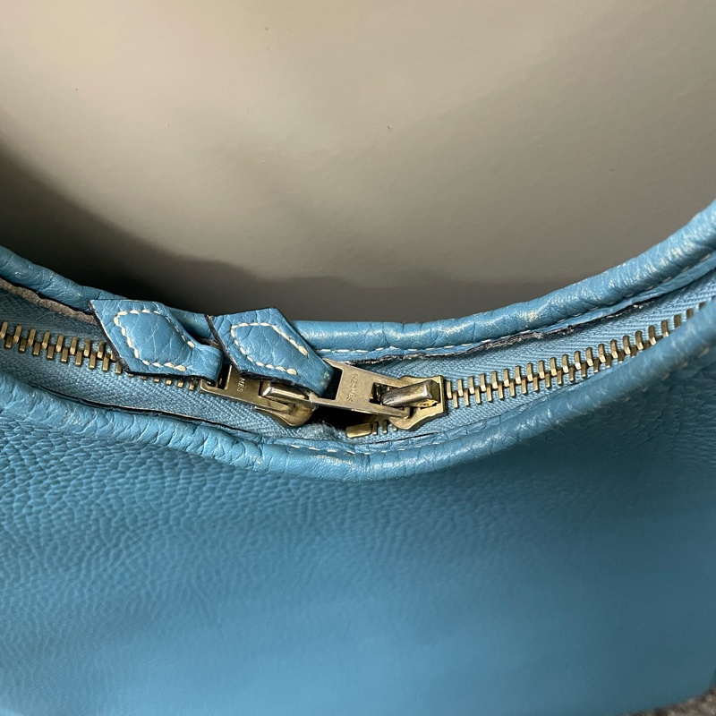 愛馬仕Hermes牛仔藍Togo皮金釦ℹ️方框I刻Massai PM單肩包/斜背包-25