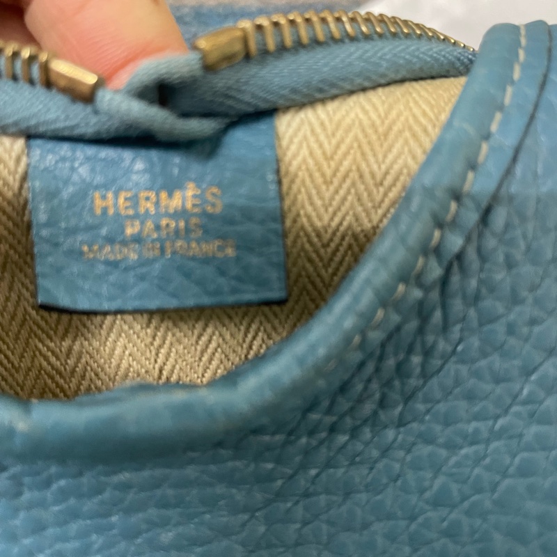 愛馬仕Hermes牛仔藍Togo皮金釦ℹ️方框I刻Massai PM單肩包/斜背包-30