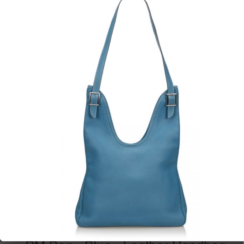 愛馬仕Hermes牛仔藍Togo皮金釦ℹ️方框I刻Massai PM單肩包/斜背包-1