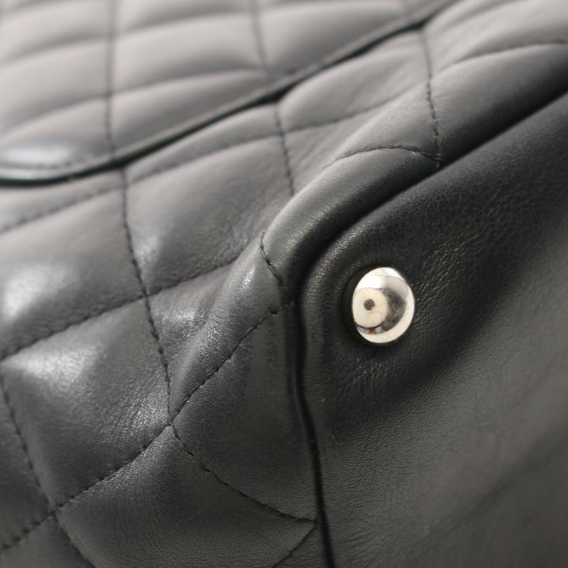 【日本直送】 中古CHANEL[B]康鵬系列  手提包 真皮托特包 黑色 白色-4