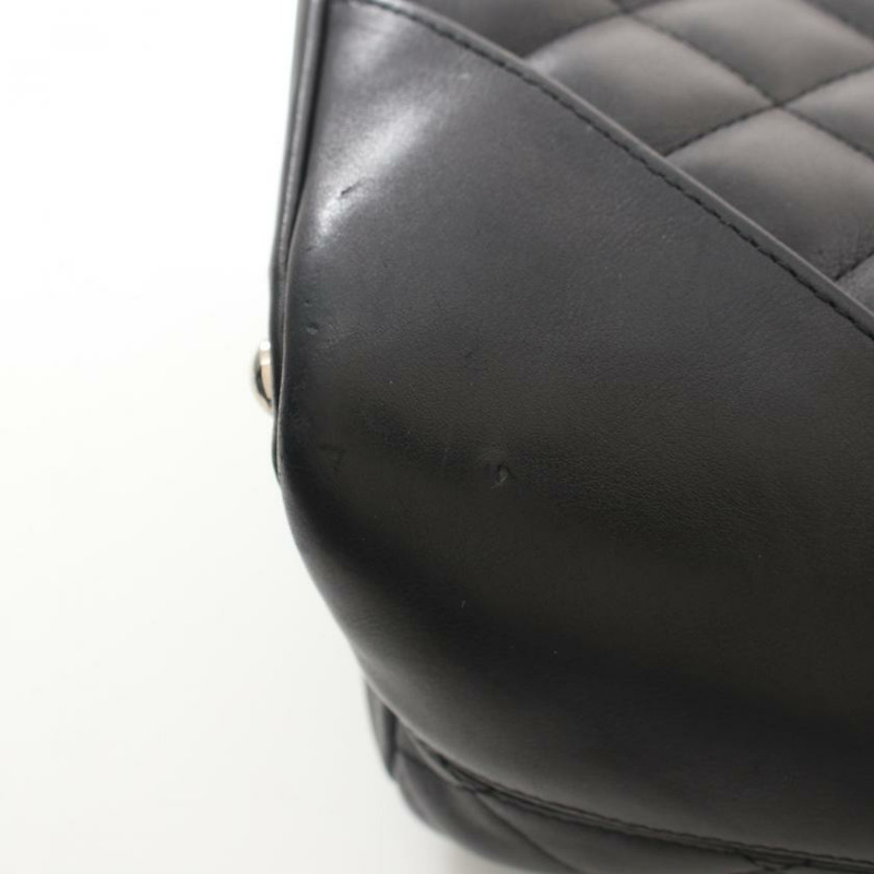 【日本直送】 中古CHANEL[B]康鵬系列  手提包 真皮托特包 黑色 白色-5