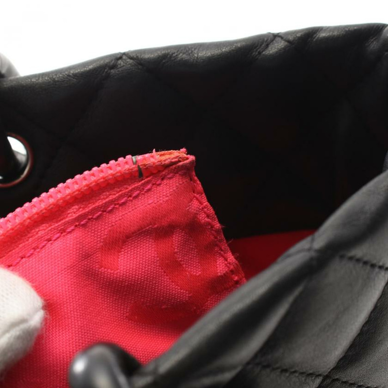 【日本直送】 中古CHANEL[B]康鵬系列  手提包 真皮托特包 黑色 白色-7