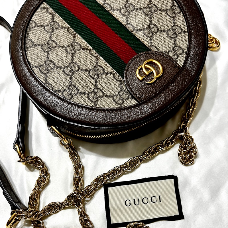 近全新❤️ Gucci古馳 Ophidia 圓餅鏈條包 單肩包 鏈條包 斜背包-0