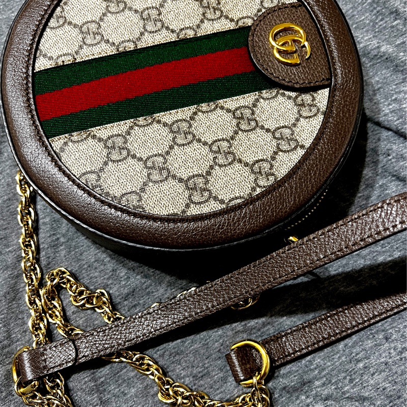 近全新❤️ Gucci古馳 Ophidia 圓餅鏈條包 單肩包 鏈條包 斜背包-1