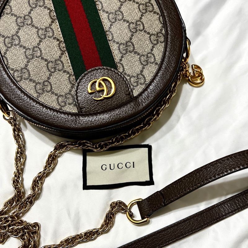 近全新❤️ Gucci古馳 Ophidia 圓餅鏈條包 單肩包 鏈條包 斜背包-4