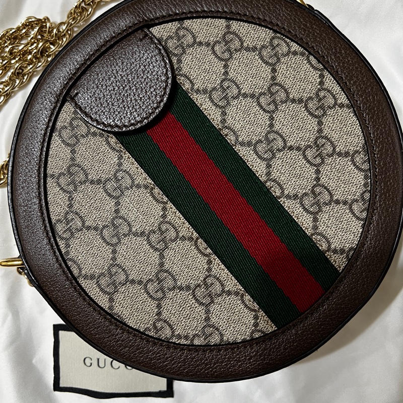 近全新❤️ Gucci古馳 Ophidia 圓餅鏈條包 單肩包 鏈條包 斜背包-7