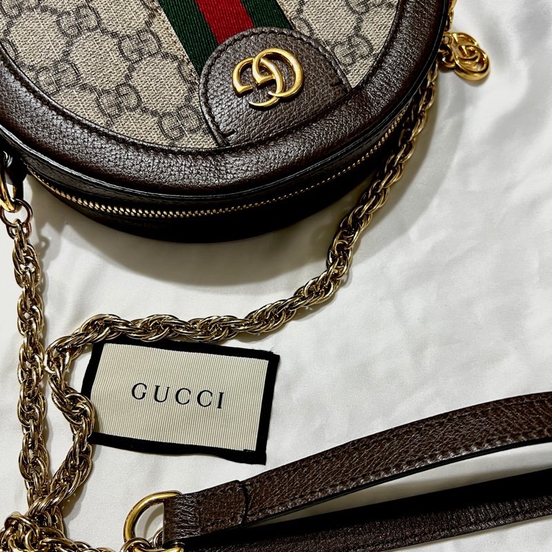近全新❤️ Gucci古馳 Ophidia 圓餅鏈條包 單肩包 鏈條包 斜背包-15