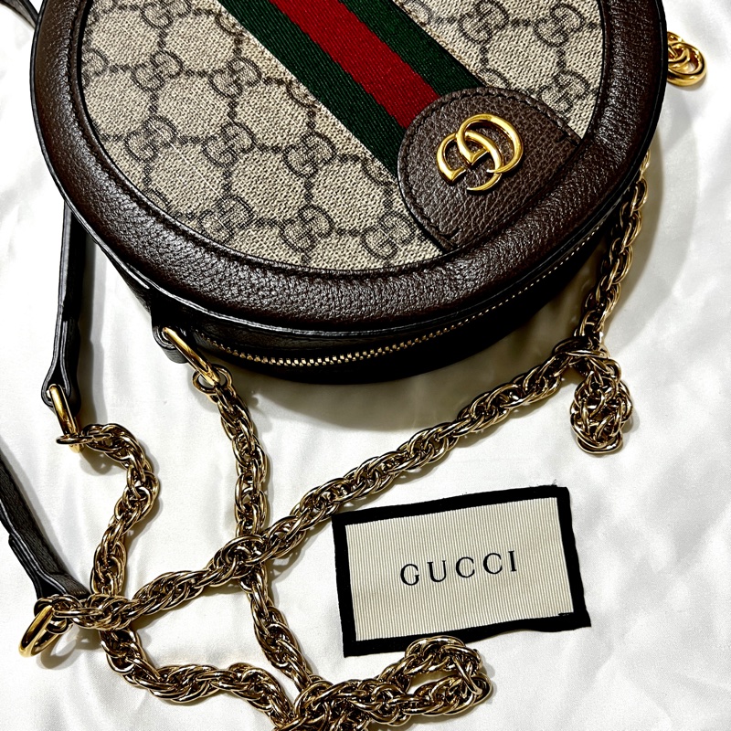 近全新❤️ Gucci古馳 Ophidia 圓餅鏈條包 單肩包 鏈條包 斜背包-16