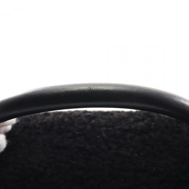 【日本直送】 中古CHANEL[B]雙C標誌 頂部把手 襟翼 手包 羊毛皮 皮革 黑色 黃金五金-6