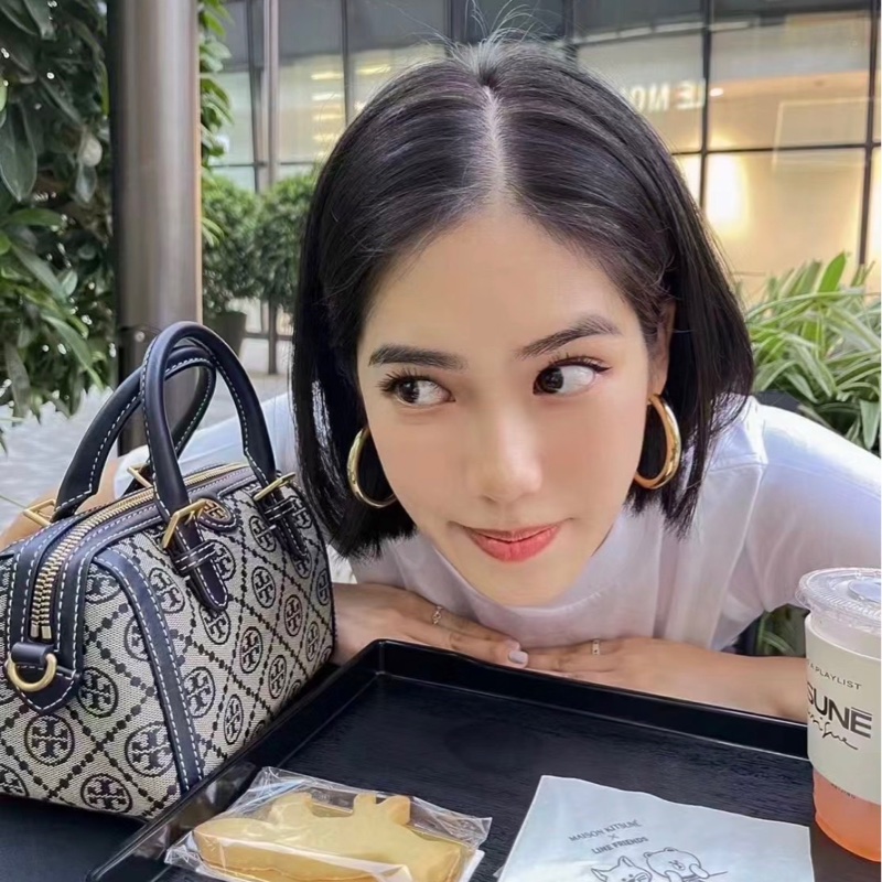 Tory Burch 專櫃款 T MONOGRAM 緹花迷你波士頓包-5