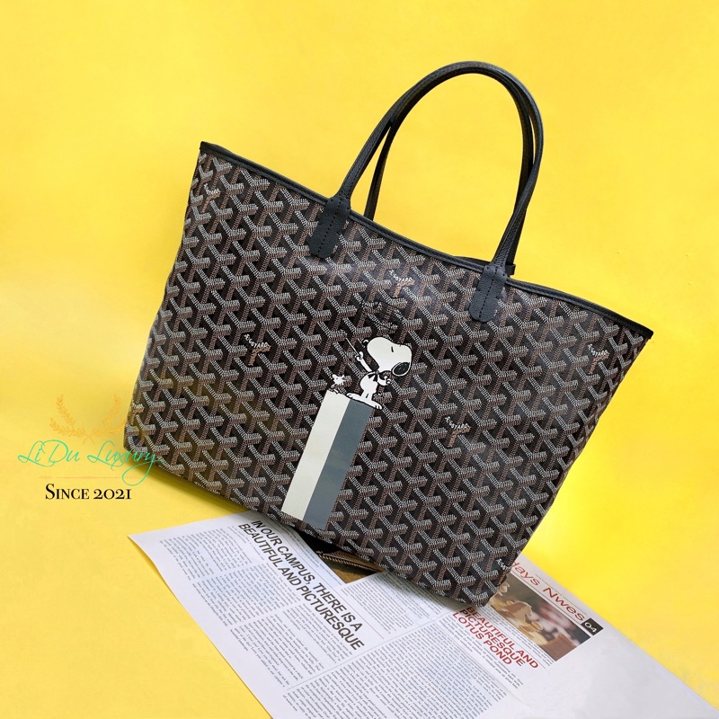 GOYARD SNOOPY 聯名款帆布子母購物包-0