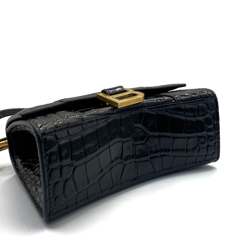 Balenciaga Hourglass mini 鱷魚壓紋小牛皮手提包-3