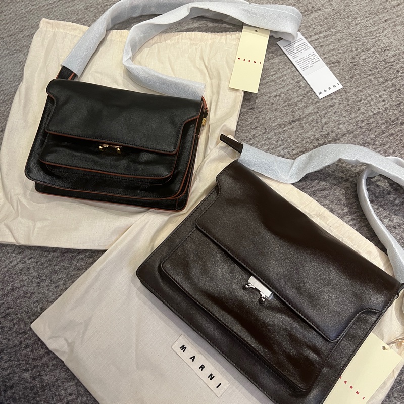 Marni 中號 soft trunk bag 黑色紅邊 全新44折出-3