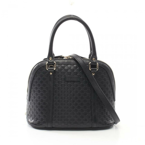 【日本直送】 中古GUCCI[AB]MicroGuccissima 真皮手提包 黑色 兩用款