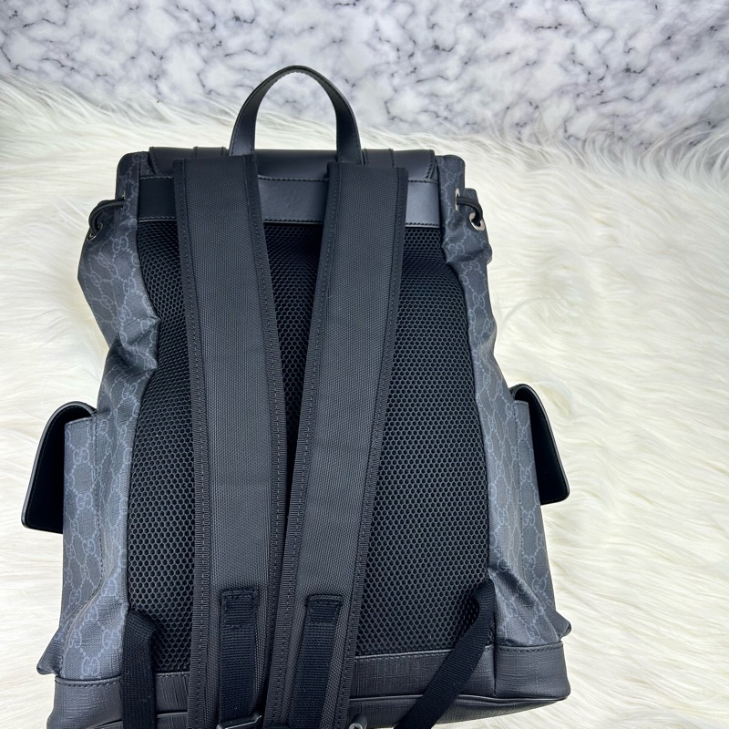 GUCCI Supreme GG souple 紅黑配色軍旅大後背包 雙肩背包-22