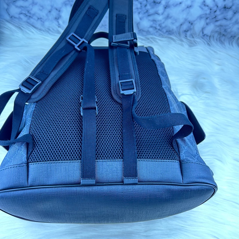 GUCCI Supreme GG souple 紅黑配色軍旅大後背包 雙肩背包-23