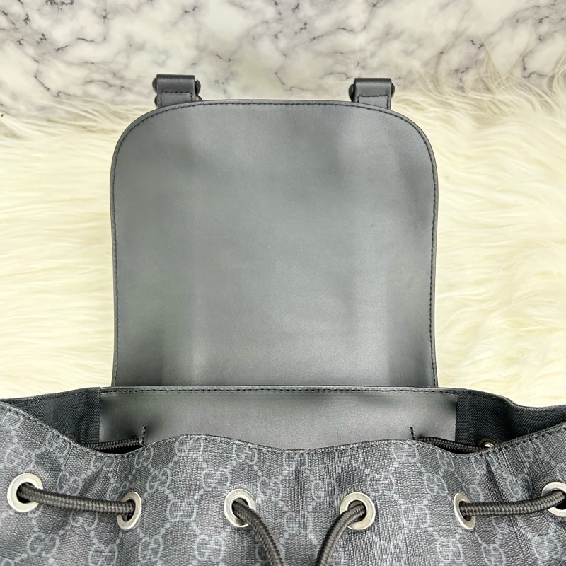GUCCI Supreme GG souple 紅黑配色軍旅大後背包 雙肩背包-25