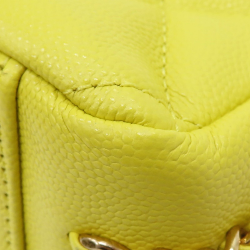 新款香奈兒23C檸檬黃🍋荔枝皮金釦 魚子醬紋mini COCO /23C Neon Yellow Caviar Coco Mini Flap Bag-18