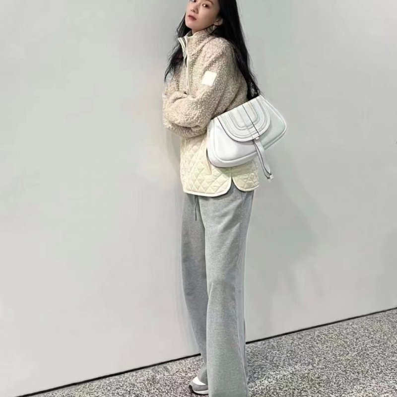 Chloe 閃亮粒面小牛皮中款 Marcie 肩背包 白色( 國外同步折扣/下單前請先詢問)-1