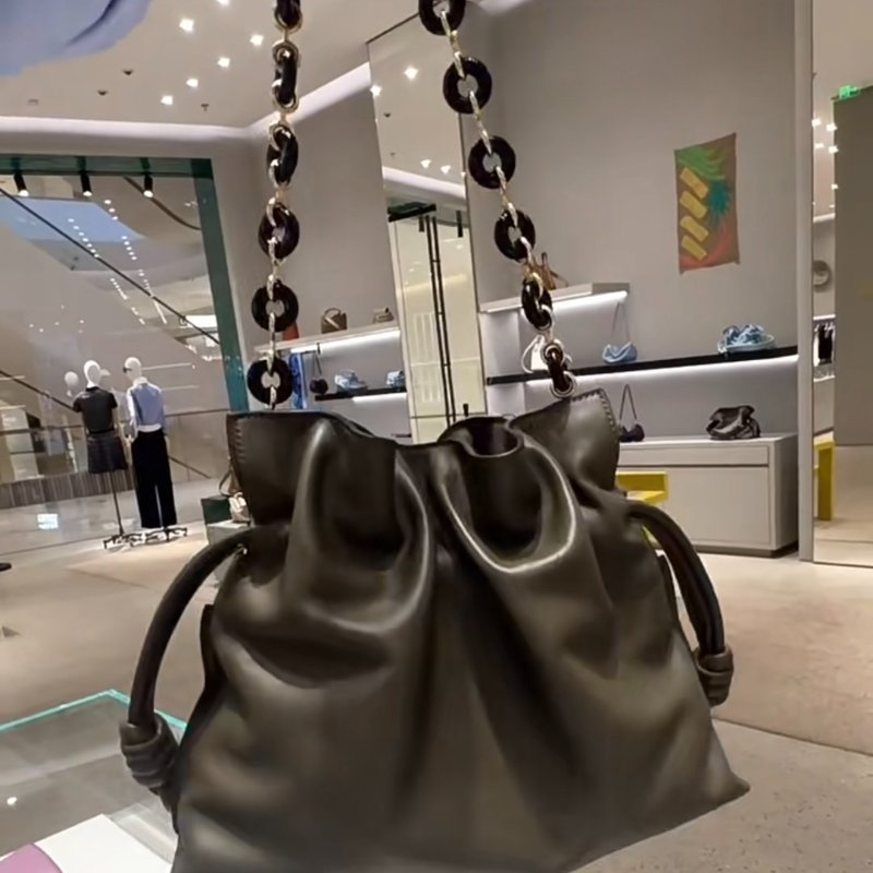 Loewe 納帕小牛皮迷你 Mini Flamenco 包 深卡其綠(當季熱門新品 下單前請先詢問)-4