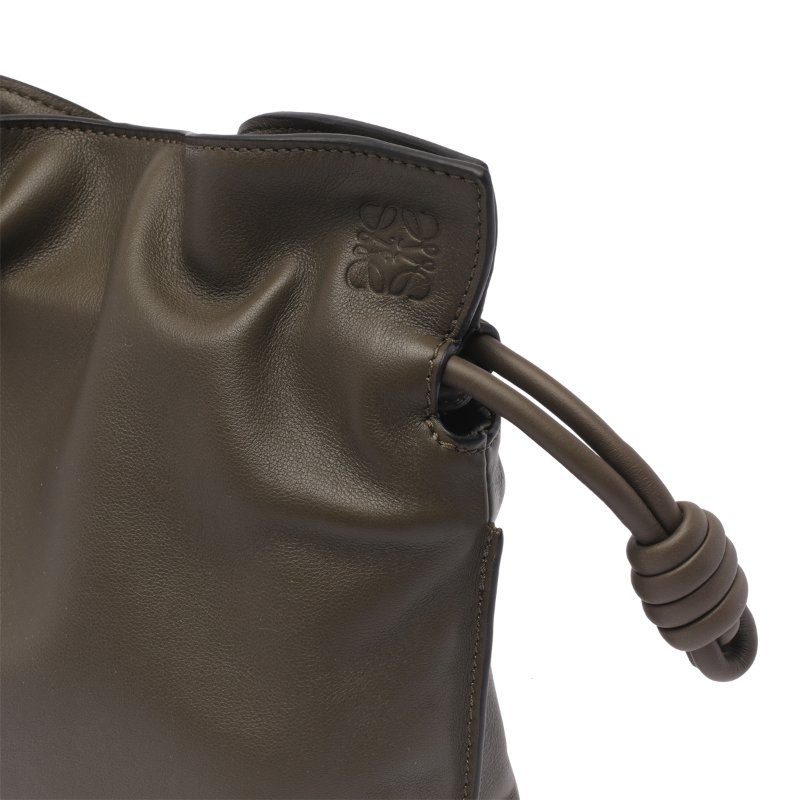 Loewe 納帕小牛皮迷你 Mini Flamenco 包 深卡其綠(當季熱門新品 下單前請先詢問)-8