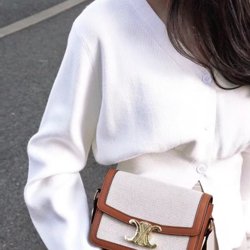 CELINE | 焦糖帆布凱旋門 Triomphe Bag-0