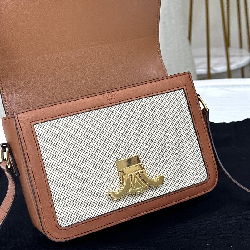 CELINE | 焦糖帆布凱旋門 Triomphe Bag-13