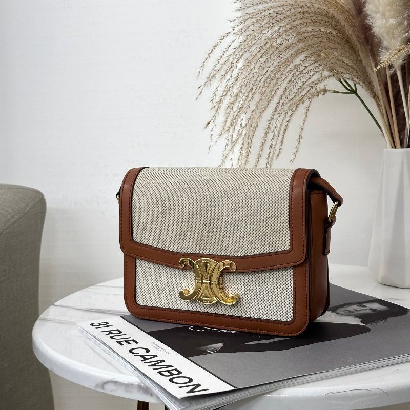 CELINE | 焦糖帆布凱旋門 Triomphe Bag-1