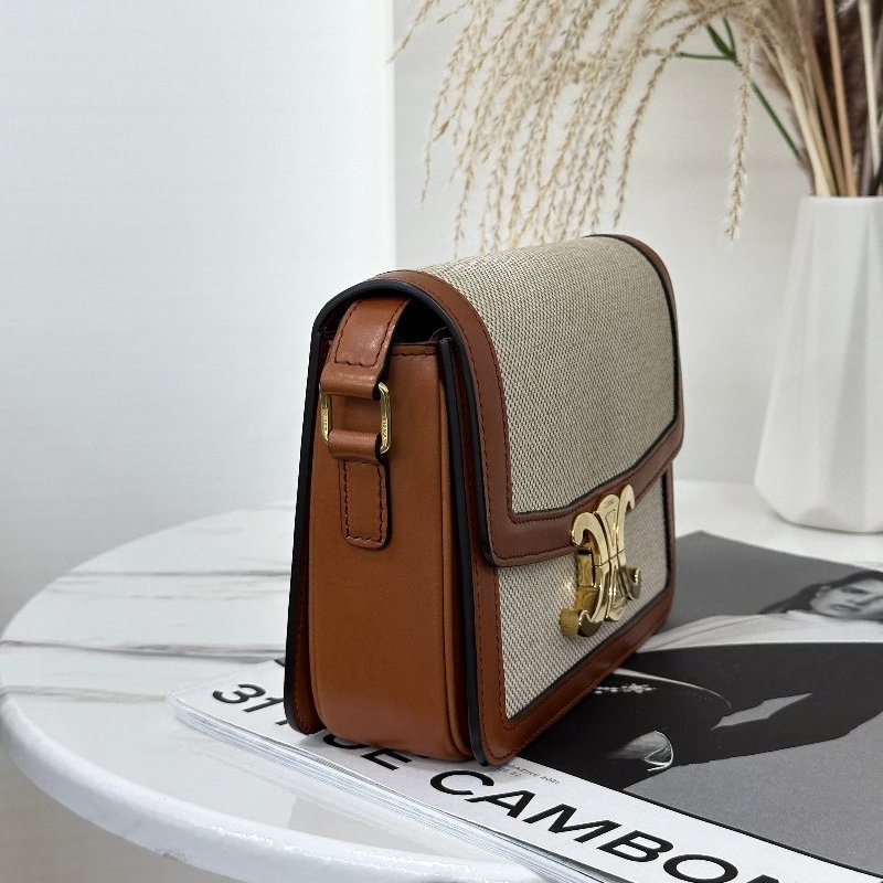 CELINE | 焦糖帆布凱旋門 Triomphe Bag-3