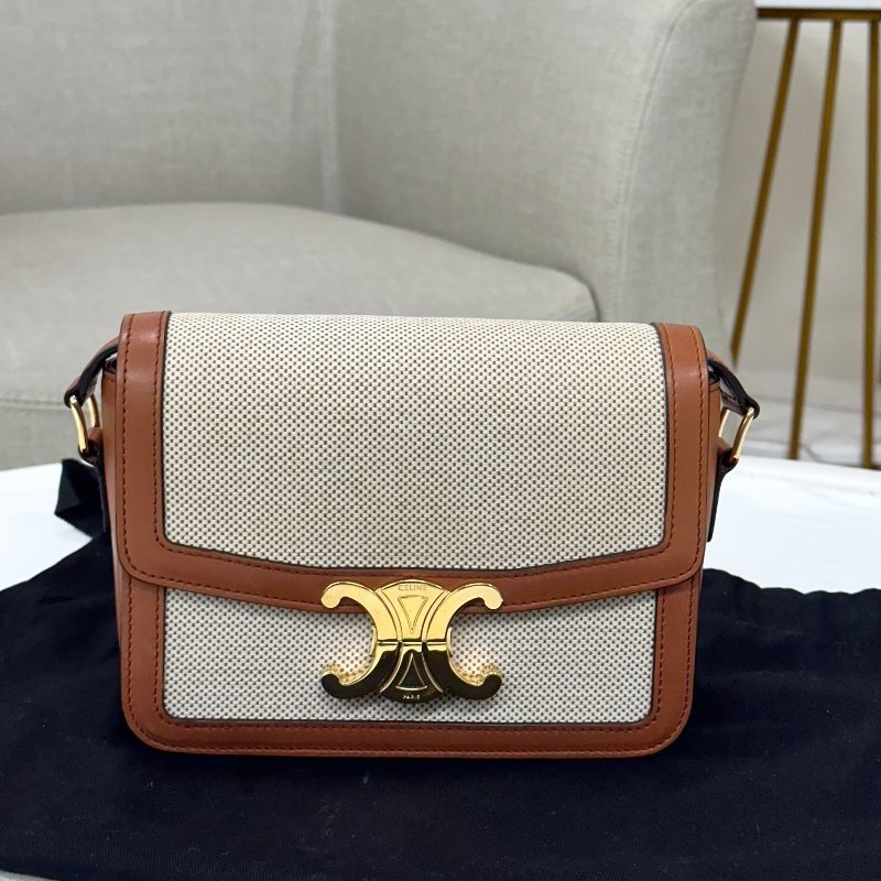 CELINE | 焦糖帆布凱旋門 Triomphe Bag-4