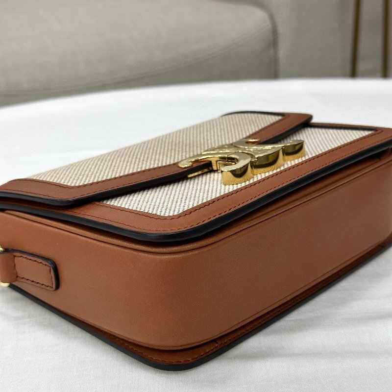 CELINE | 焦糖帆布凱旋門 Triomphe Bag-6