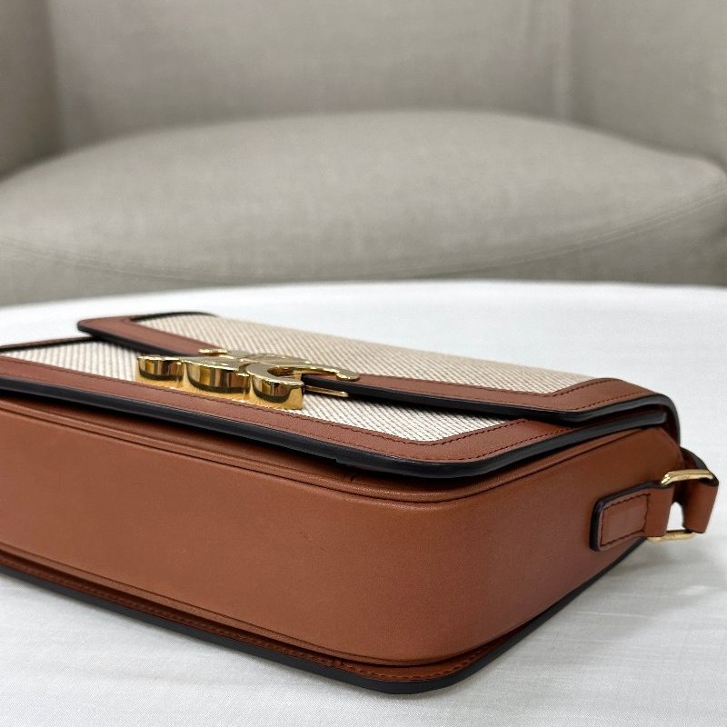 CELINE | 焦糖帆布凱旋門 Triomphe Bag-7