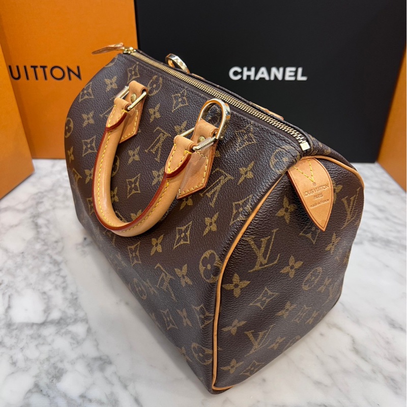LV Louis Vuitton Speedy 25 手提包/肩背包/斜背包 另贈D釦-0