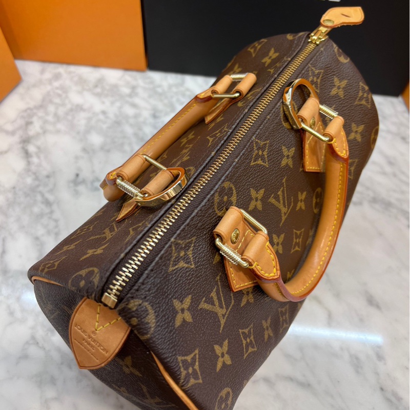 LV Louis Vuitton Speedy 25 手提包/肩背包/斜背包 另贈D釦-5