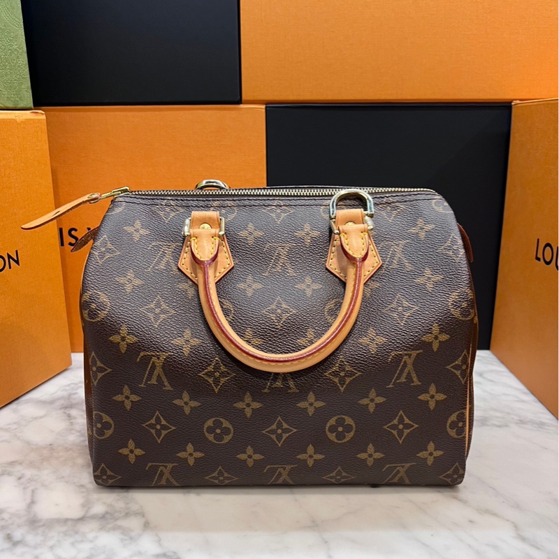 LV Louis Vuitton Speedy 25 手提包/肩背包/斜背包 另贈D釦-6