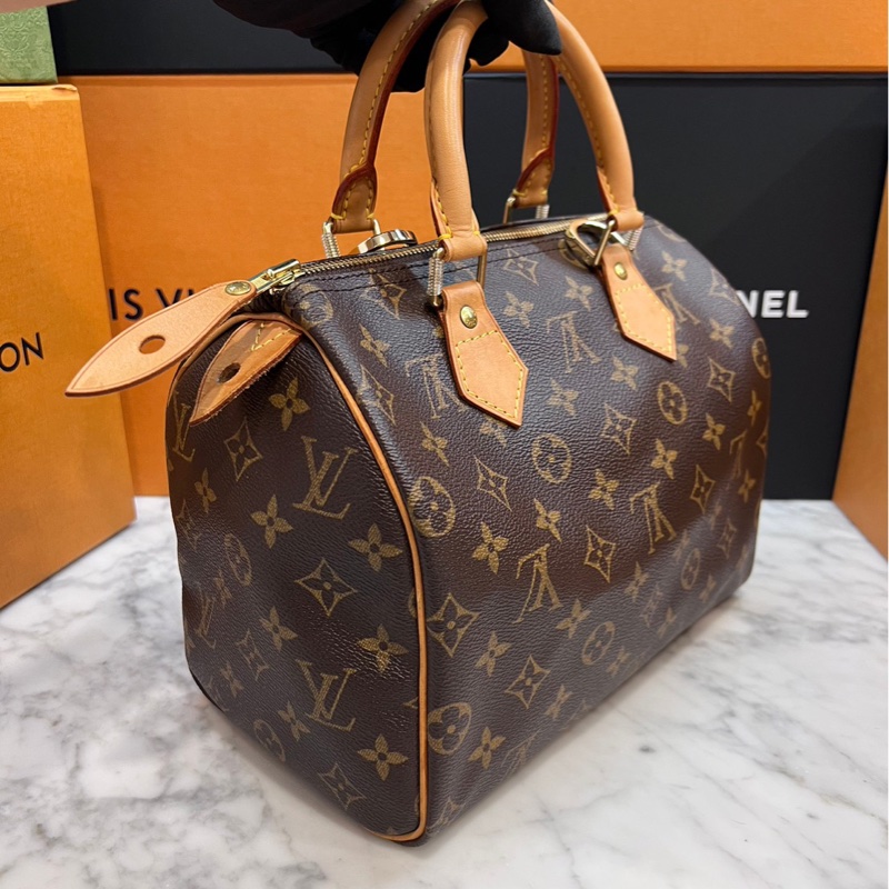 LV Louis Vuitton Speedy 25 手提包/肩背包/斜背包 另贈D釦-8