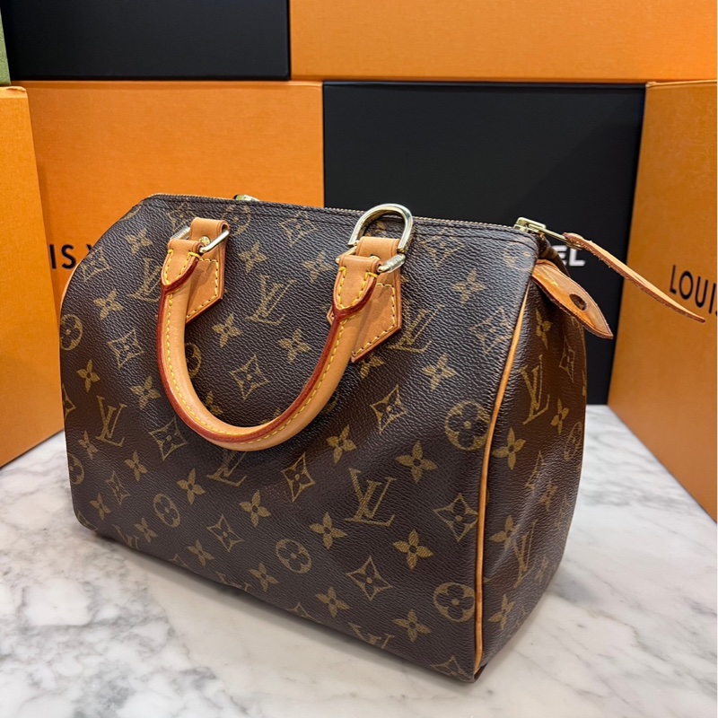 LV Louis Vuitton Speedy 25 手提包/肩背包/斜背包 另贈D釦-12