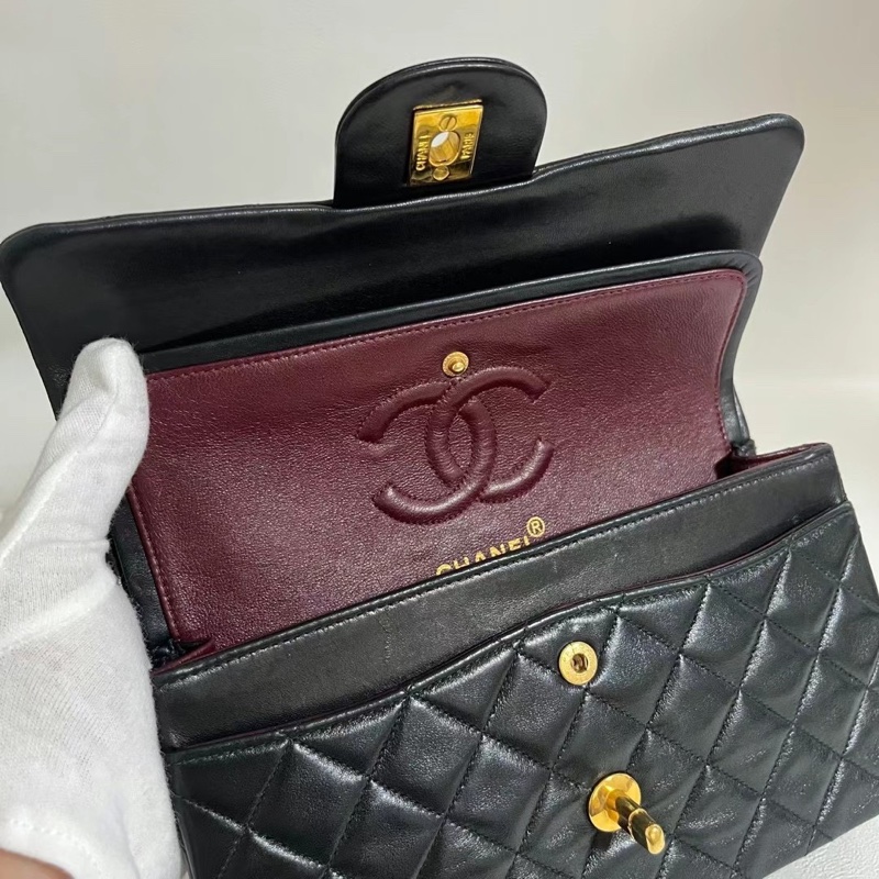 CHANEL 香奈兒 CF 23cm 小羊皮經典小型口蓋包-3