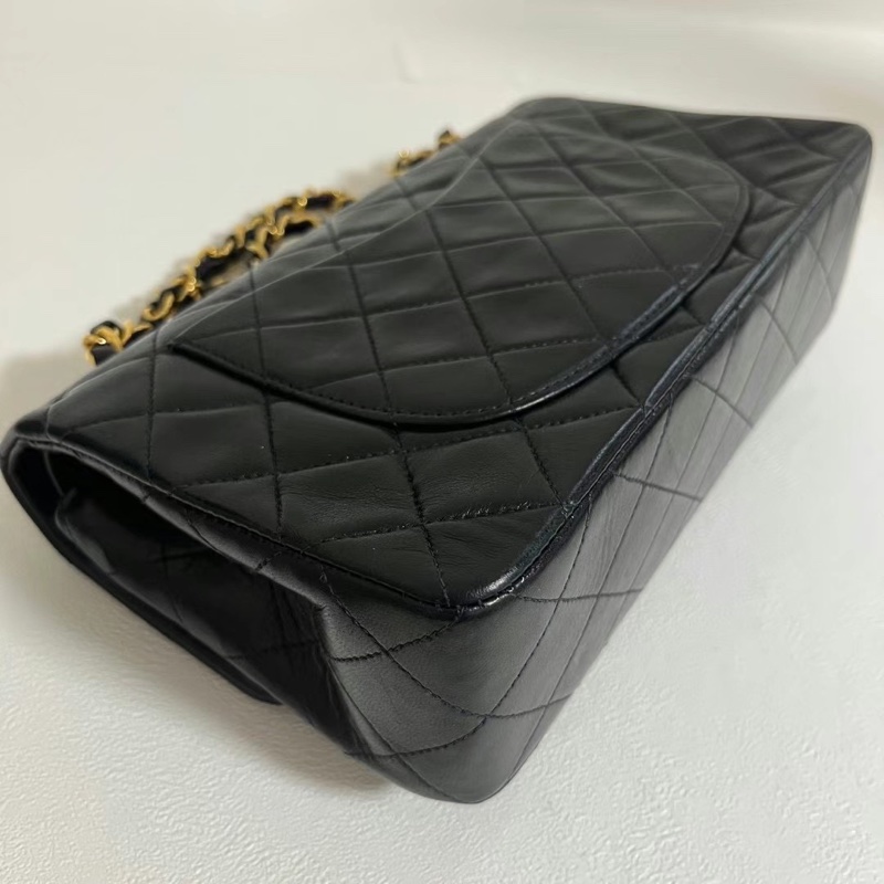 CHANEL 香奈兒 CF 23cm 小羊皮經典小型口蓋包-5