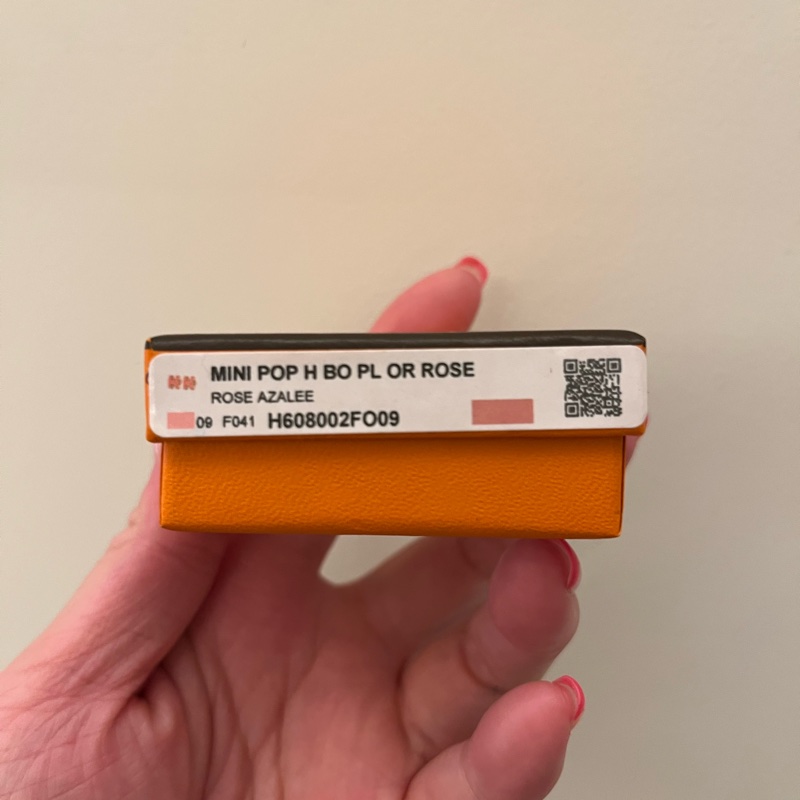 現貨商品 全配商品 台灣購證 Hermes 經典mini pop H 粉色玫瑰金耳環-6