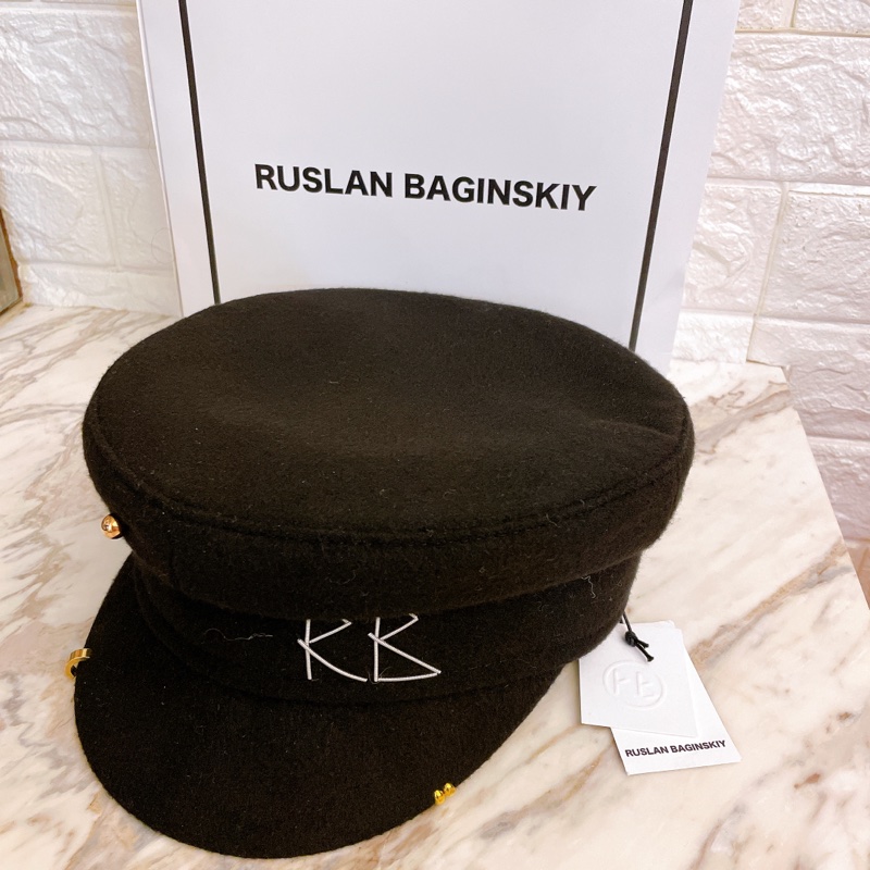 全新真品✨ RUSLAN BAGINSKIY RB 羊毛 貝雷帽 報童帽 帽子 黑色經典款-2