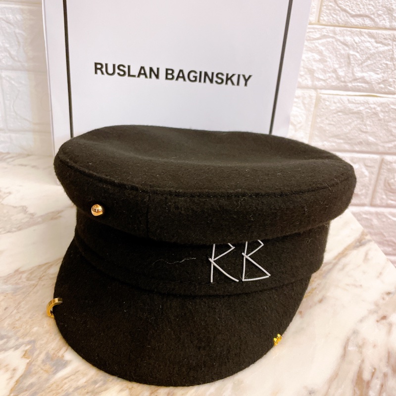 全新真品✨ RUSLAN BAGINSKIY RB 羊毛 貝雷帽 報童帽 帽子 黑色經典款-7