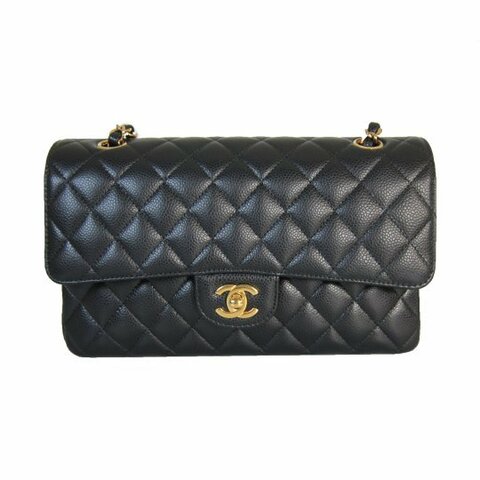 【巴黎站二手名牌專賣店】＊現貨＊CHANEL 香奈兒 真品＊ 經典雙C黑荔枝 COCO25金鏈肩背包