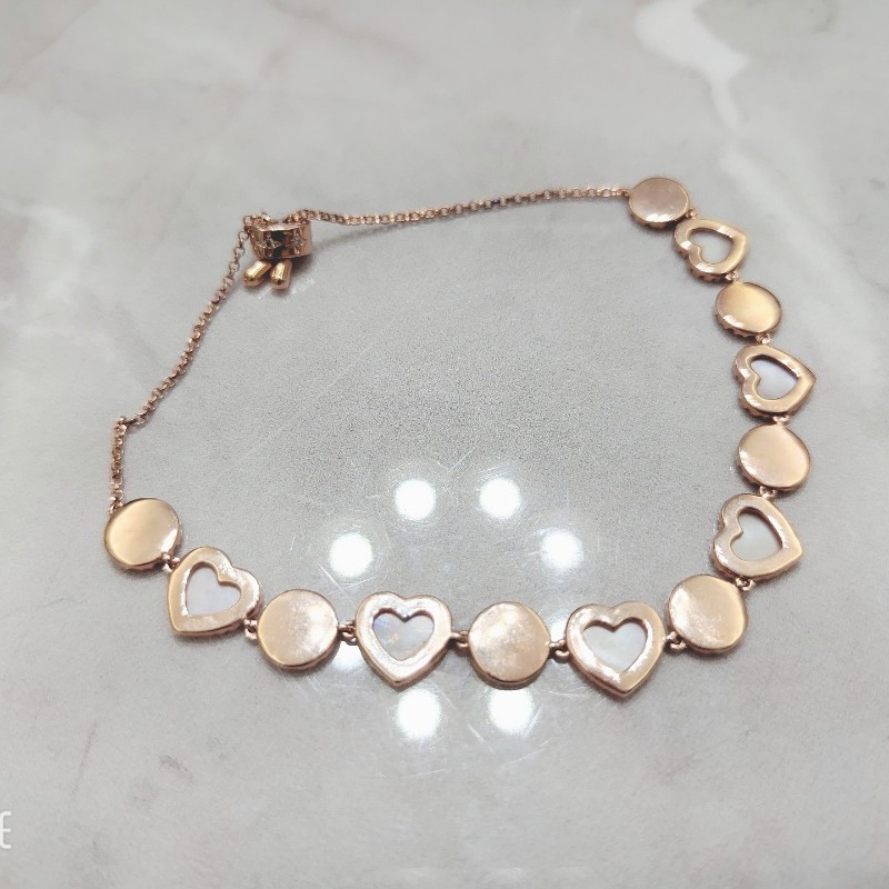 APM粉母貝愛心可調節手鏈-6