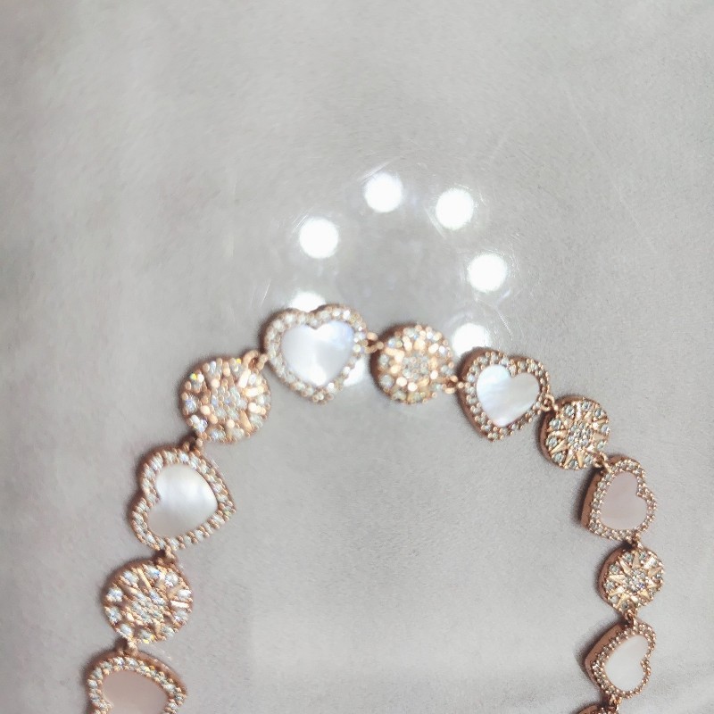 APM粉母貝愛心可調節手鏈-8