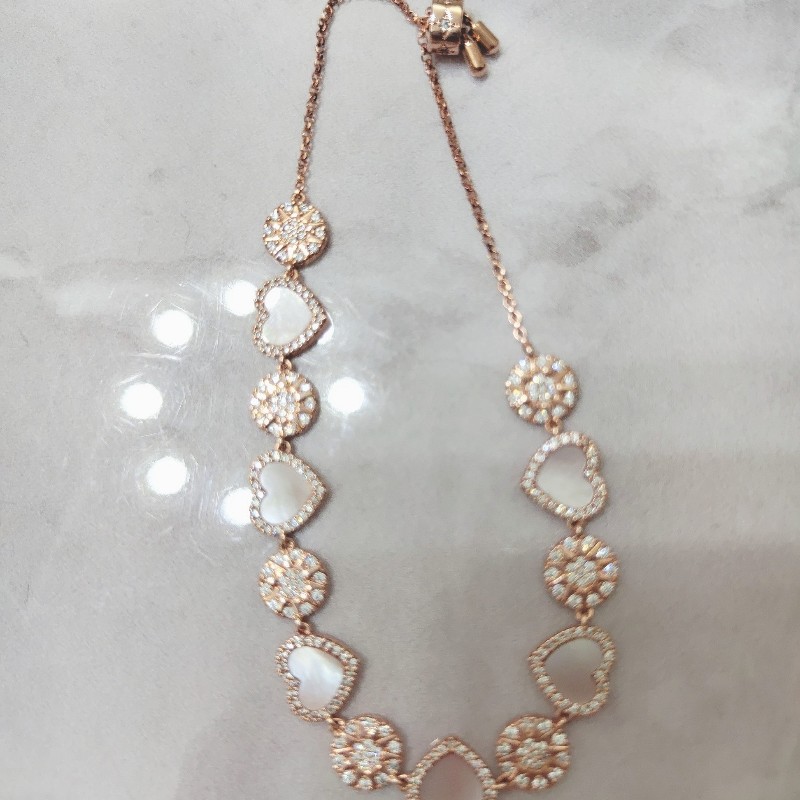 APM粉母貝愛心可調節手鏈-9