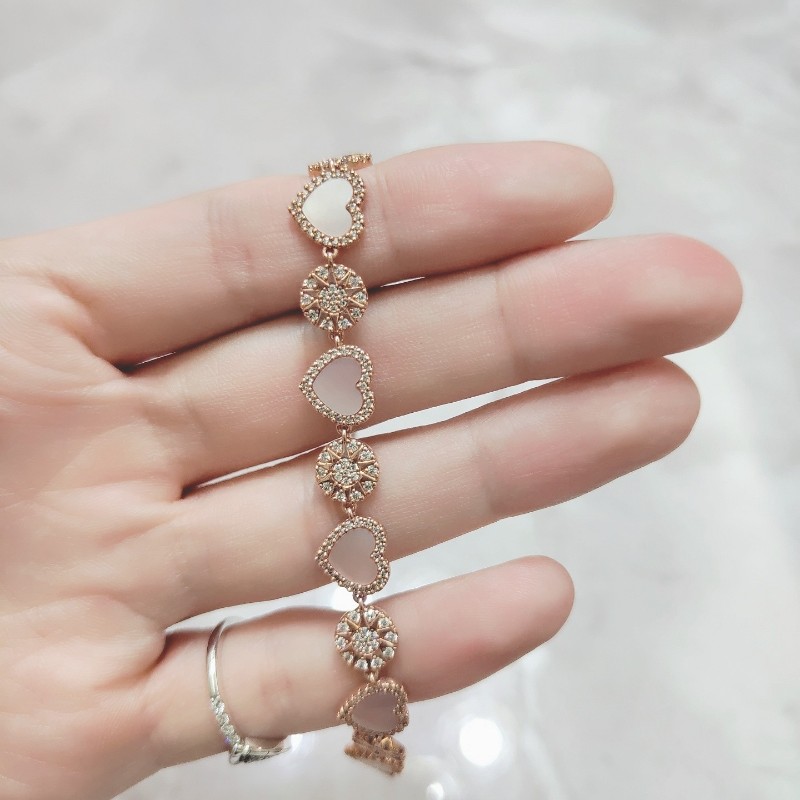 APM粉母貝愛心可調節手鏈-1