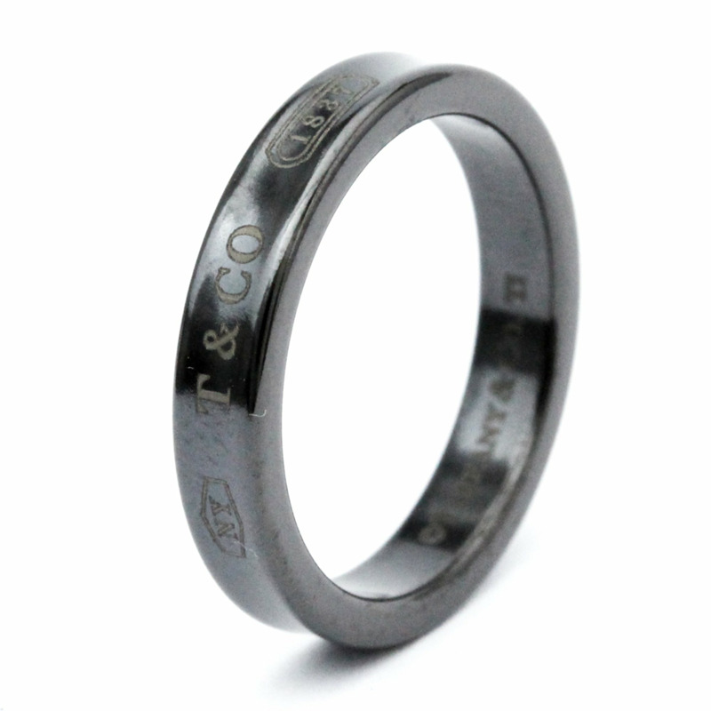 【日本直送】蒂芙尼 1837 窄戒指鈦時尚無石戒指黑色-1