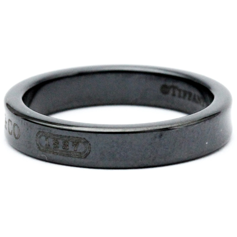 【日本直送】蒂芙尼 1837 窄戒指鈦時尚無石戒指黑色-2